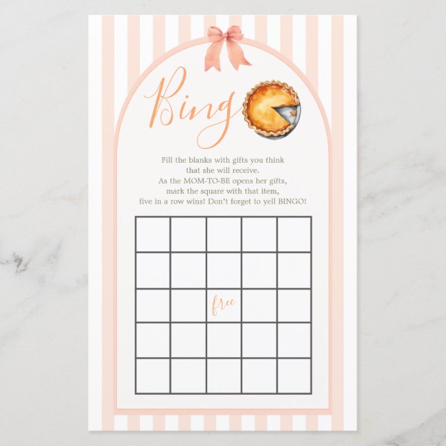Papier Little Cutie Pie Orange En vichy Bingo Jeu (Devant)