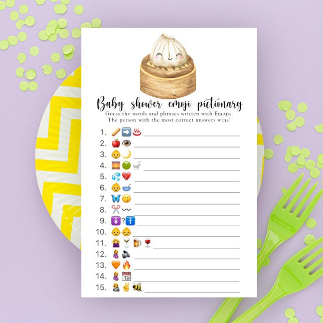 Papier Little Dumpling baby shower Emoji Pictionary jeu (Créateur téléchargé)