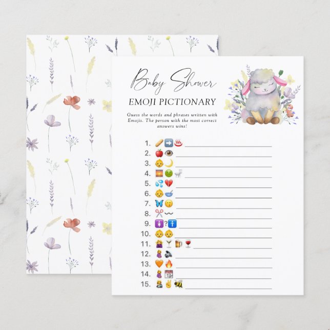Papier Little Lamb \ Emoji jeu pictural (Devant / Derrière)