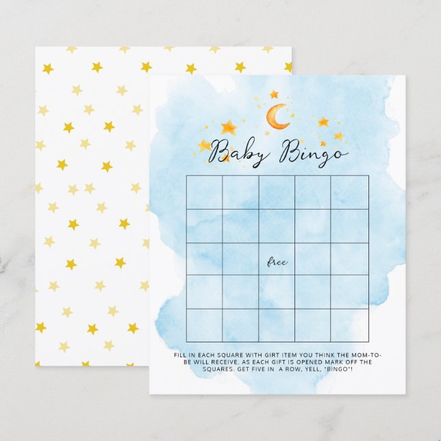 Papier Little Lion C'est un garçon Aquarelle Bleu Bingo b (Devant / Derrière)