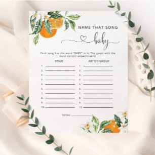 Papier Little mignon Nom de la chanson jeu de baby shower