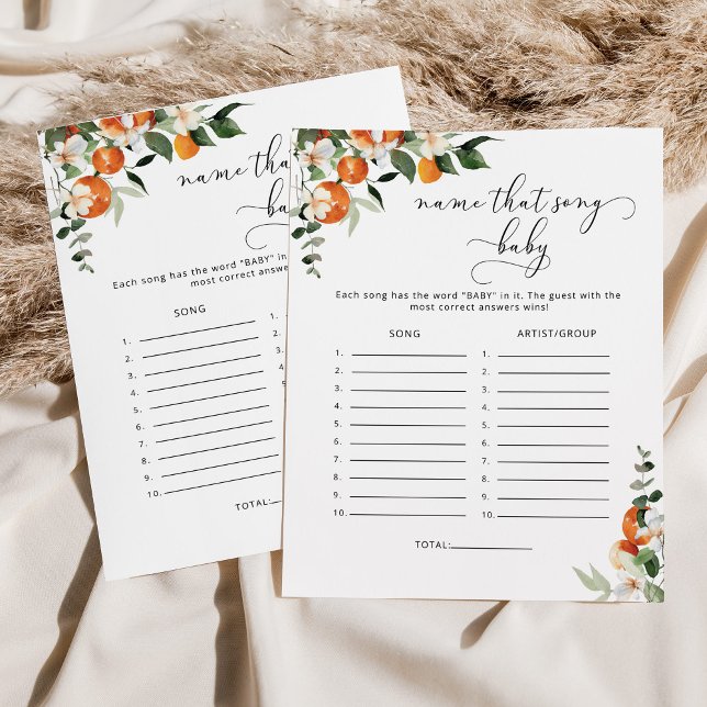 Papier Little mignon Nom de la chanson jeu de baby shower (Créateur téléchargé)