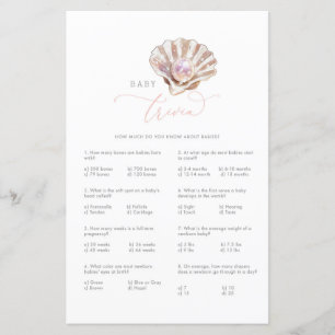 Papier Little Pearl Baby Trivia Baby shower Game Card