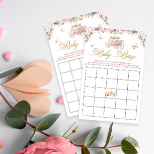 Papier Little Princess Carriage Baby shower Jeu de Bingo