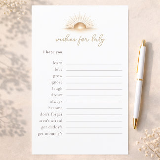 Papier Little Sunshine Theme Wishes For Baby Advice Card