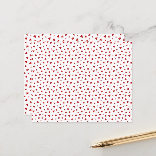 Papier Little Valentine Hearts Paper Sheet (Devant/Arrière en situation)