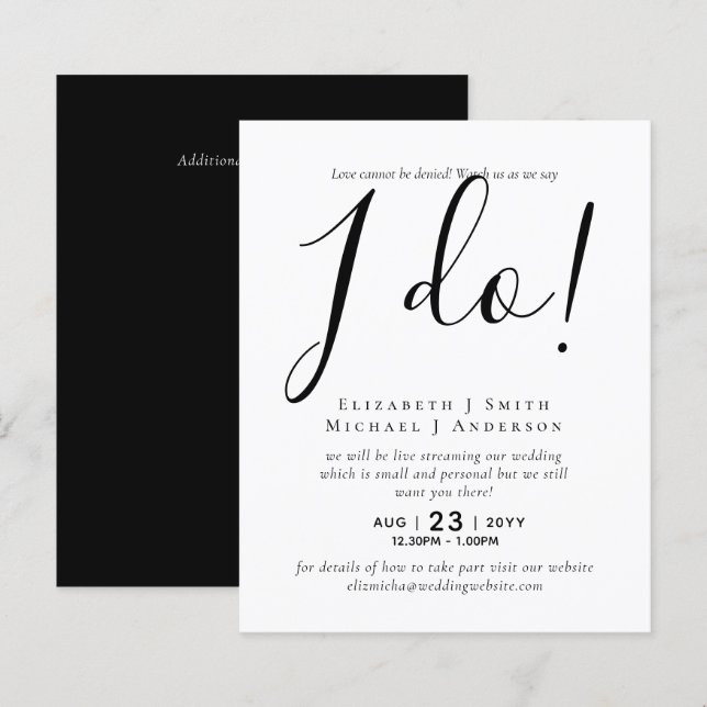 Papier Livestreaming Wedding Invite - Regardez-Nous Dire  (Devant / Derrière)