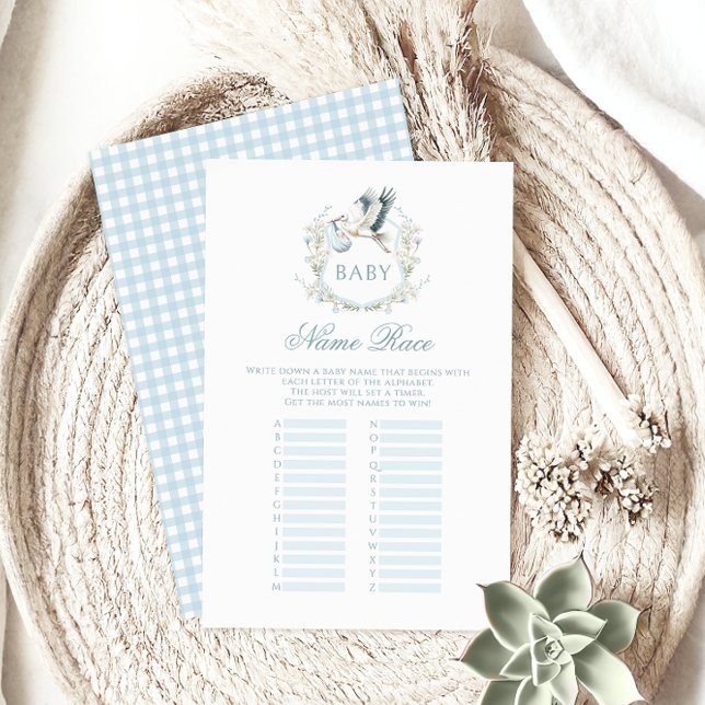 Papier Livraison de la cigogne Bébé Garçon Douche Nom Cou (Créateur téléchargé)