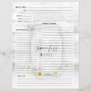 Papier Livre de cuisine personnalisé Mason Jar Recette In