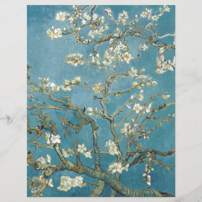 PAPIER LIVRE DE SCRAPBOT : VAN GOGH : ALMOND BLOSSOM (Devant)