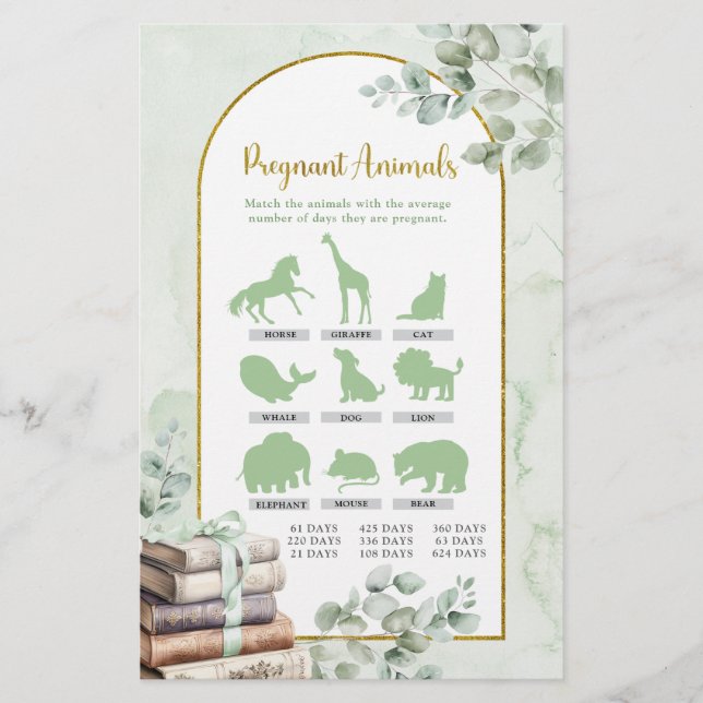 Papier Livre de verdure Jeux d'animaux enceintes (Devant)