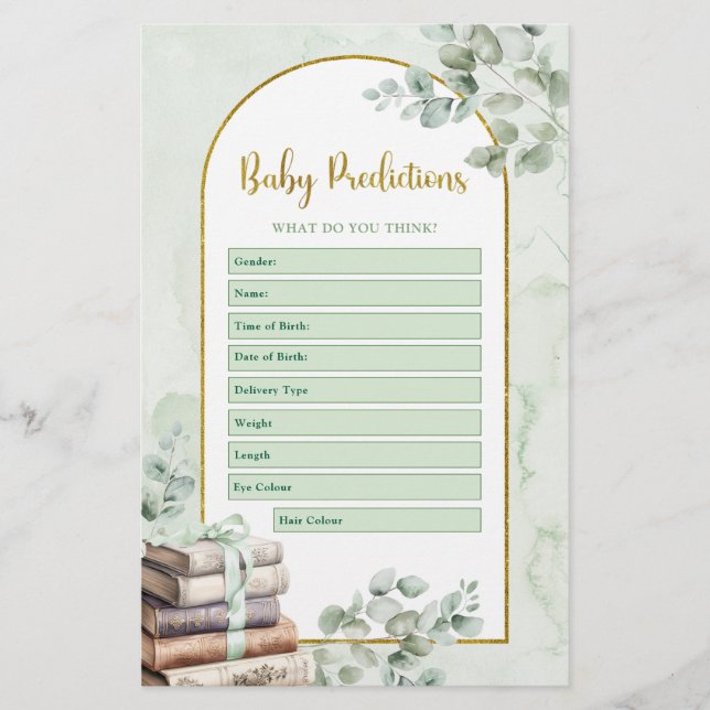 Papier Livre d'histoire de verdure Jeux de prédictions po (Devant)