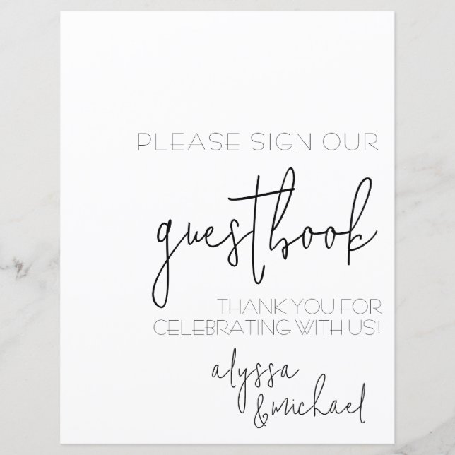 Papier Livre D'Invité Simple Et Simple (Devant)