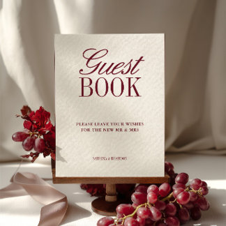 Papier Livre d'or et pancarte de table de mariage Ivoire