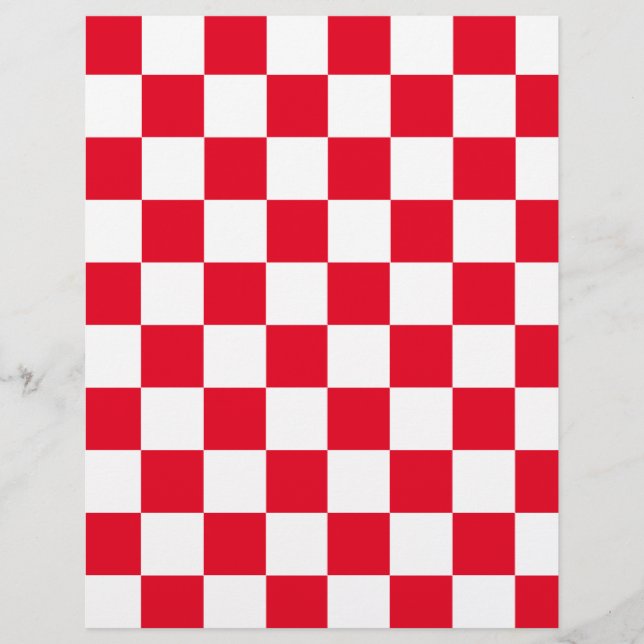 Papier Livre rouge moderne rouge blanc croate Checkers pa (Devant)