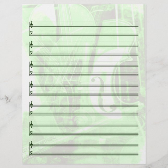 Papier Livre vert du personnel sur le thème des instrumen (Devant)