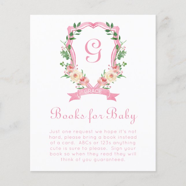 Papier Livres à motif floral rose pour bébé (Devant)