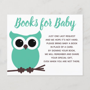 Papier Livres pour bébé Chouette Turquoise Baby shower In