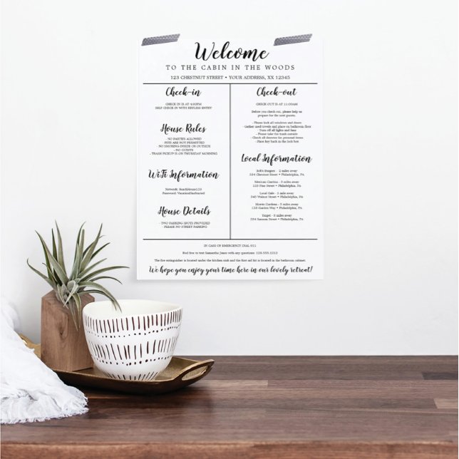 Papier Location de vacances Guide de bienvenue Règles de  (Créateur téléchargé)