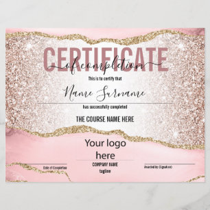 Papier Logo d'achèvement du cours de certificat d'achèvem