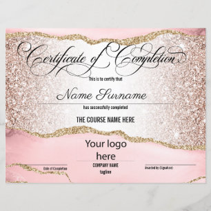 Papier Logo d'achèvement du cours de certificat d'achèvem