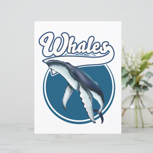Papier logo de dessin animé sur la baleine (Debout devant)
