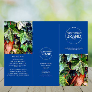 Papier Logo d'entreprise moderne Photo Trifold Blue Broch
