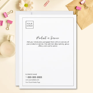 Papier Logo minimal blanc de la circulaire marketing d'en