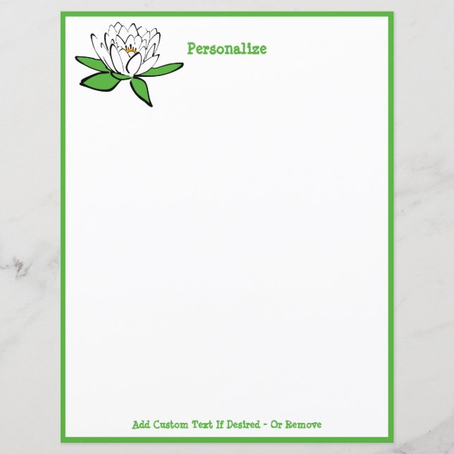 Papier Lotus Fleur Zen Yoga Personnaliser (Devant)