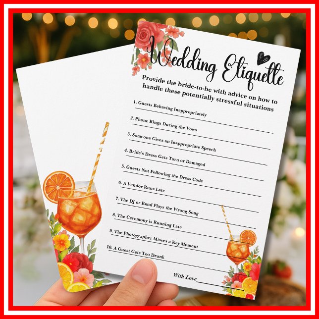 Papier Love at First Spritz Etiquette Enclôture Card (Créateur téléchargé)