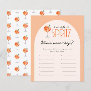 Papier Love at First Spritz Mariage Où étaient-ils jeu