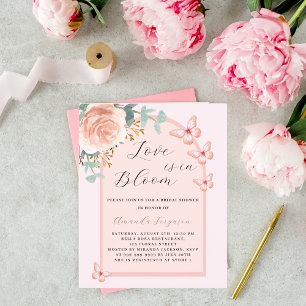 Papier Love Bloom rose papillon Nuptiale Douche nuptiale