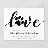 Love Empreinte de patte Wedding Enregistrer La Dat