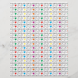 Papier LOVE est LOVE égalité citation dans les couleurs a
