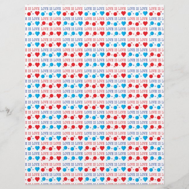 Papier LOVE est une citation LOVE en rouge et bleu (Devant)