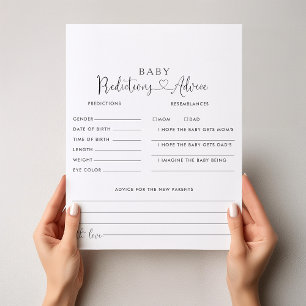 Papier Love Fancy Script Baby Predictions & Conseils Cart