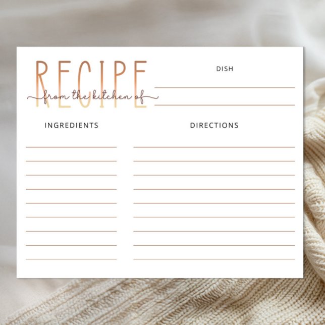 Papier Love Is Brewing Bridal Shower Recipe Card (Bridal Shower Keepsake Activity)