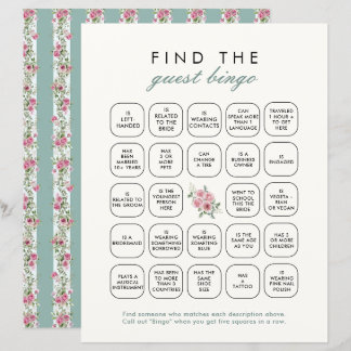 Papier Love Shack Fiance Trouver L'Invité Jeu De Bingo