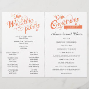 Papier Love Story Wedding Program Circulaire