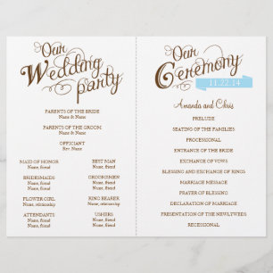 Papier Love Story Wedding Program Circulaire