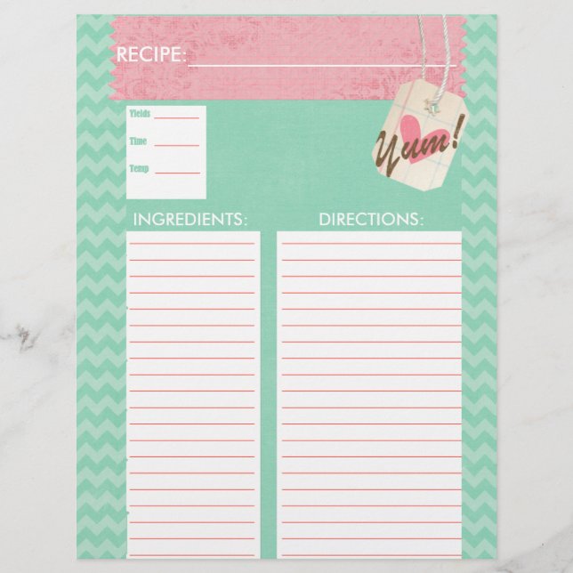 Papier Lovin' De L'Insertion De Recette Du Four (Devant)