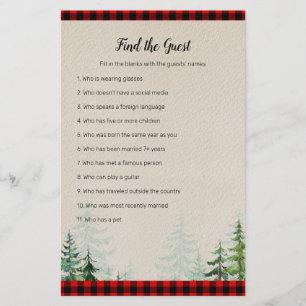 Papier Lumberjack Watercolor Trouvez le jeu Invité
