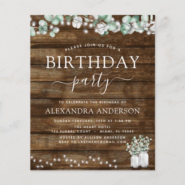 Papier Lumières de Fête de Fiançailles Rustique au Eucaly (Devant)