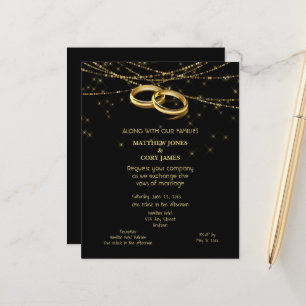Papier Lumières gaies et anneaux Mariages d'or