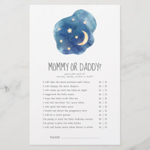 Papier Lune et étoiles Genre Neutre maman ou papa Jeu