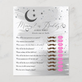 Papier Lune et étoiles | Maman papa | Jeu Baby shower