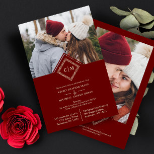 Papier Luxe abordable Initiales de mariage Ornementation 