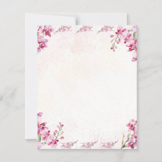 Papier Luxury Orchid Floral Watercolor Pink Blank Card