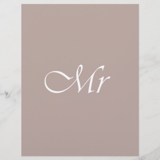 Papier M. Typographie Beige (Devant)