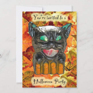 Papier Mache Cat Halloween-Party Einladung